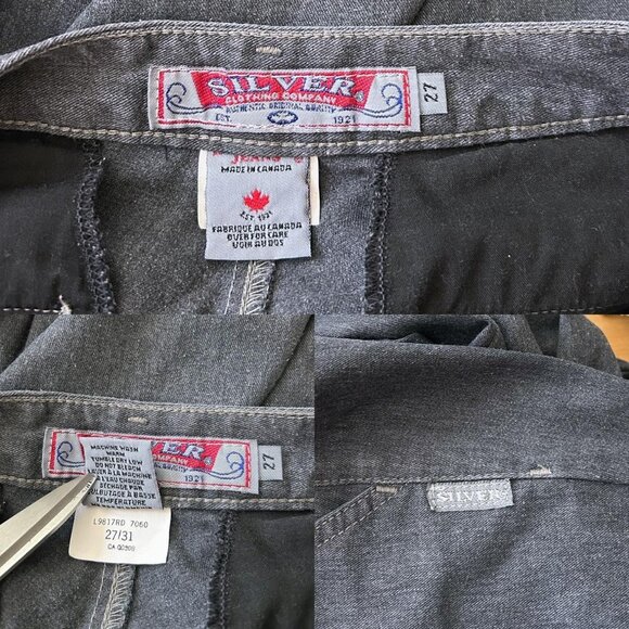 90s vintage midrise flare jeans grey pants Silver Jeans Co Grunge Casual Retro. - Picture 5 of 6